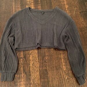 cropped dark grey sweater